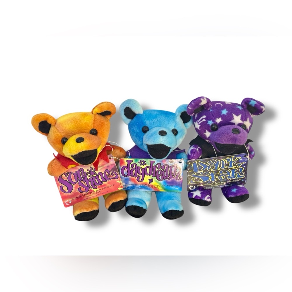 3 Grateful Dead Dancing Bear Plushies